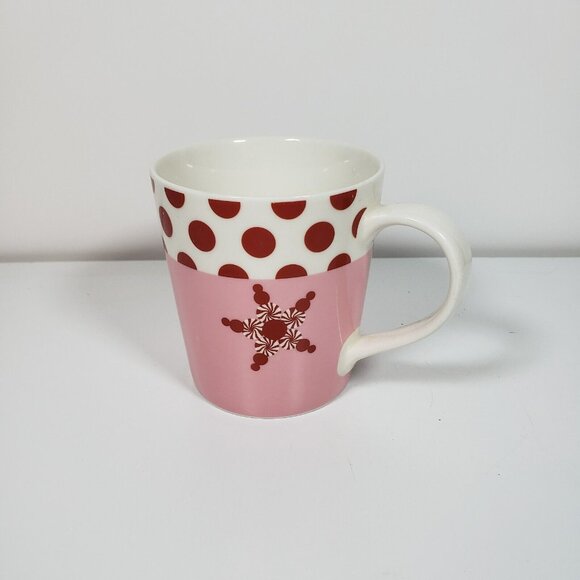 Starbucks Coffee Mug Holiday 2007 Peppermint/Snowflake Red Pink 10oz EXCELLENT!! - Picture 1 of 5